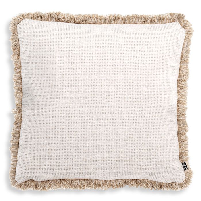 Coussin carré en tissu blanc cassé | Eichholtz Nami L