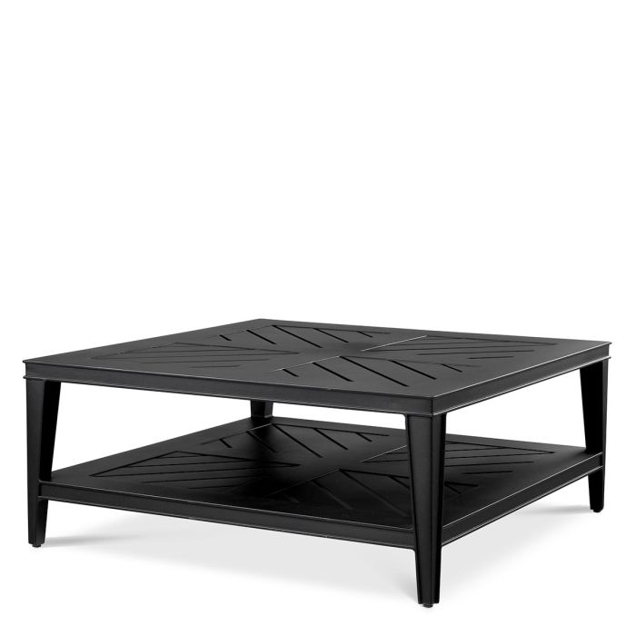 Table basse extérieur carrée en métal noir | Eichholtz Bell Rive