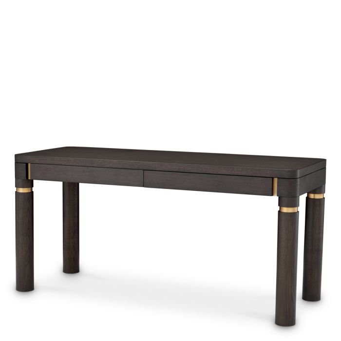 Bureau en chêne moka et laiton brossé | Eichholtz Carmel