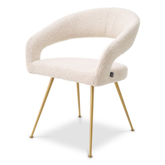 Chaise de salle à manger bouclé crème | Eichholtz Bravo