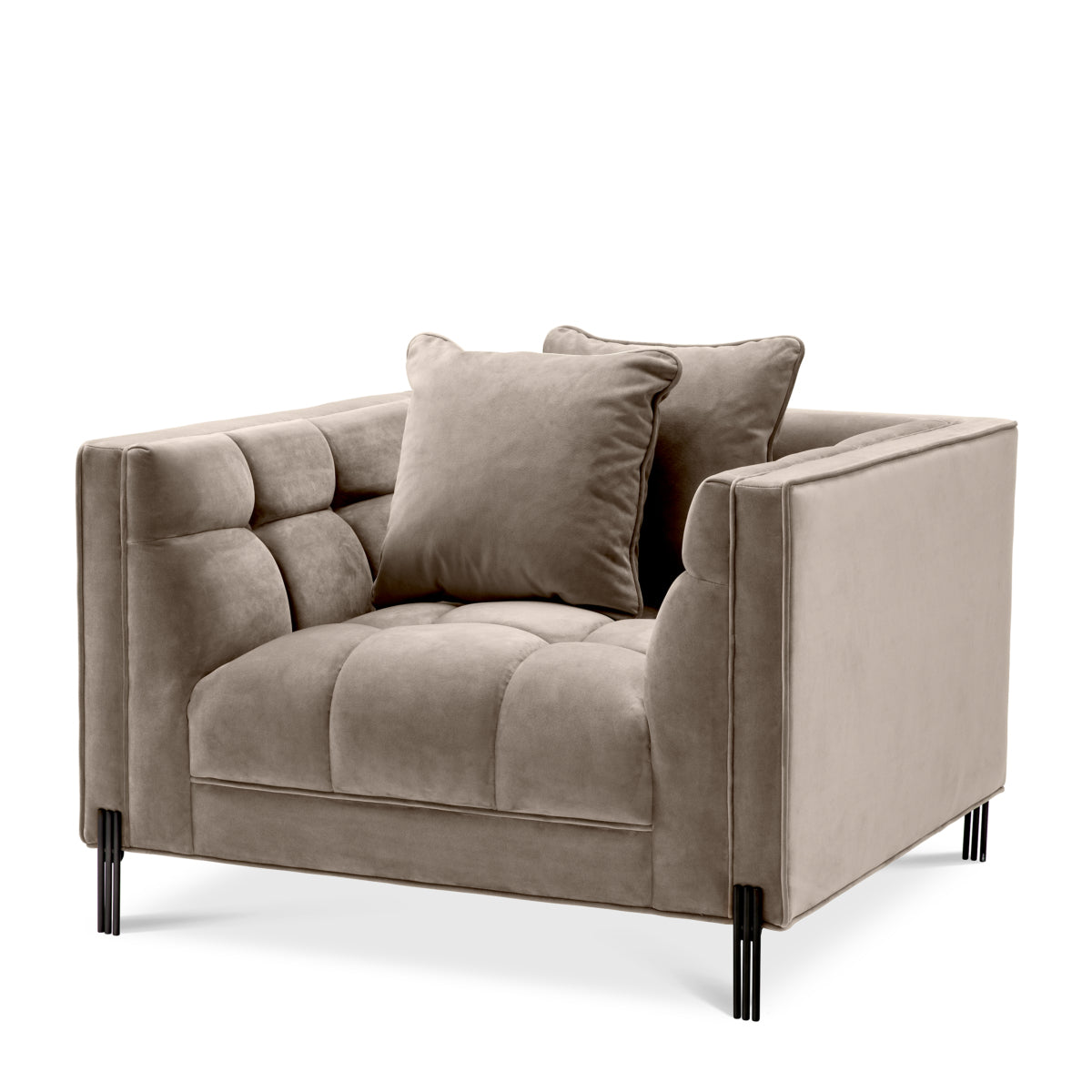Chaise en velours gris savona | Eichholtz Sienna - vue principale | REMO-HOME