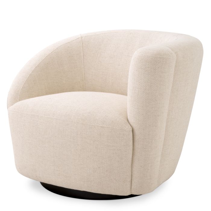 Fauteuil pivotant en tissu blanc écru | Eichholtz Colin R