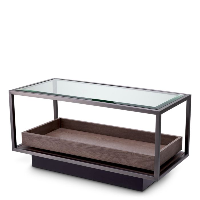 Table d'appoint en bronze et verre transparent | Eichholtz Roxton