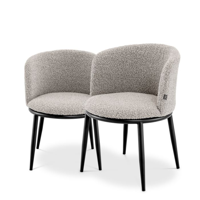 Chaise de salle à manger bouclé gris (lot de 2) | Eichholtz Filmore