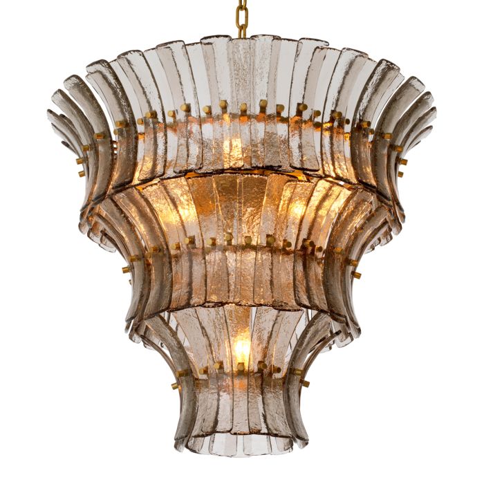 Lustre doré en verre fumé | Eichholtz Toscano