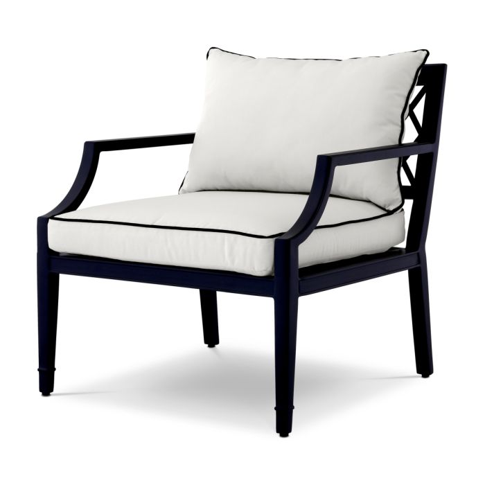 Fauteuil d'extérieur noir et blanc | Eichholtz Bella Vista