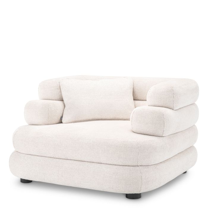 Fauteuil en tissu blanc cassé | Eichholtz Malaga
