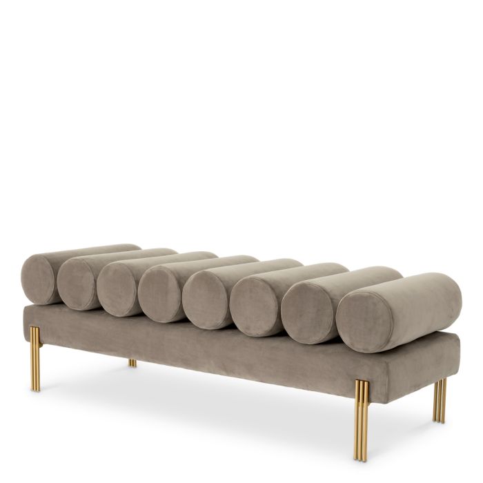 Banc en velours gris | Eichholtz Oxley
