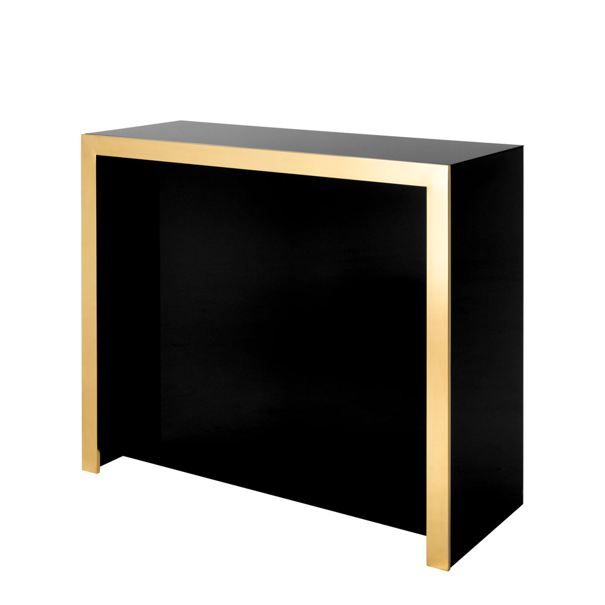 Bar en finition dorée et verre noir | Eichholtz Grimaldi - vue principale | REMO-HOME