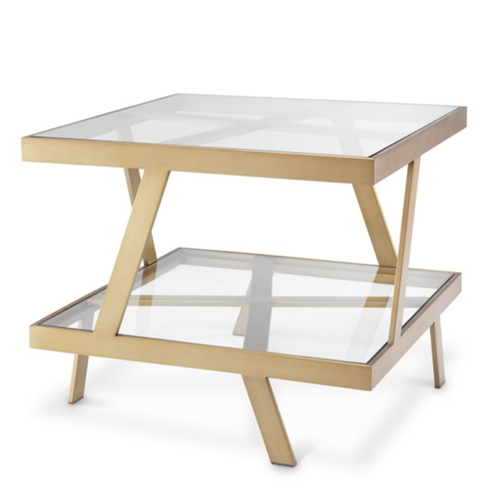 Table d'appoint dorée en verre transparent | Eichholtz Bilinghurst