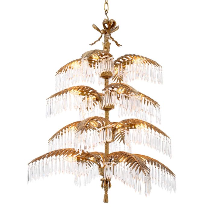 Lustre doré en cristal | Eichholtz Hildebrandt XL