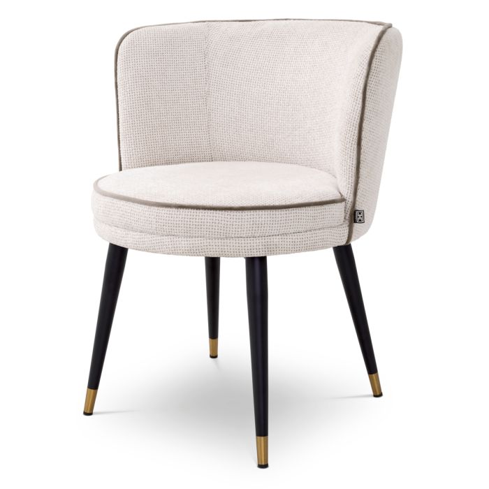 Chaise de salle à manger en tissu blanc cassé | Eichholtz Grenada