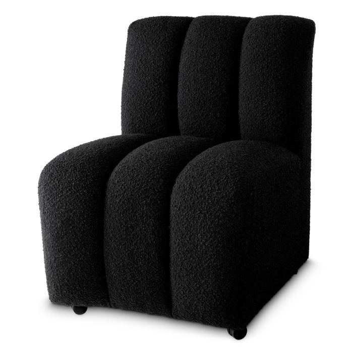 Chaise de salle à manger bouclé noir | Eichholtz Kelly