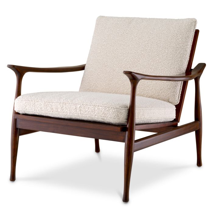 Fauteuil bouclé crème | Eichholtz Manzo
