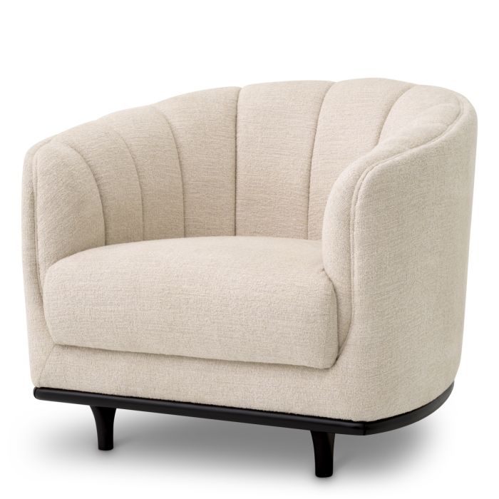 Fauteuil en tissu beige | Eichholtz Agostino