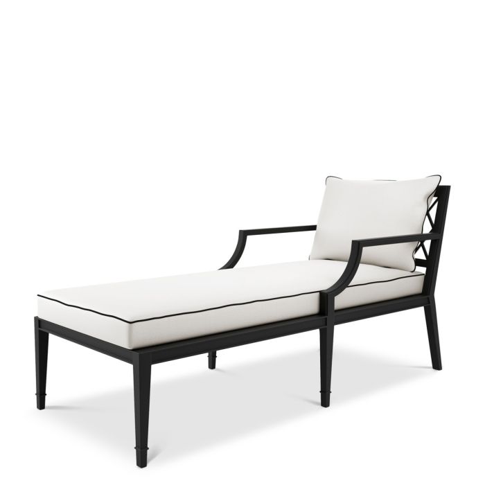 Chaise longue noire et blanche | Eichholtz Bella Vista