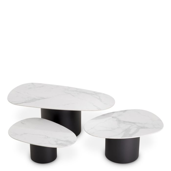 Table basse en céramique blanche (lot de 3) | Eichholtz Zane