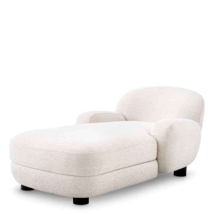 Fauteuil long en tissu blanc cassé | Eichholtz Udine