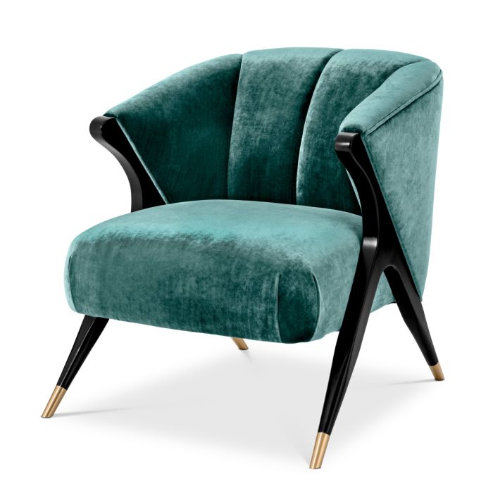 Fauteuil en tissu vert d'eau | Eichholtz Pavone
