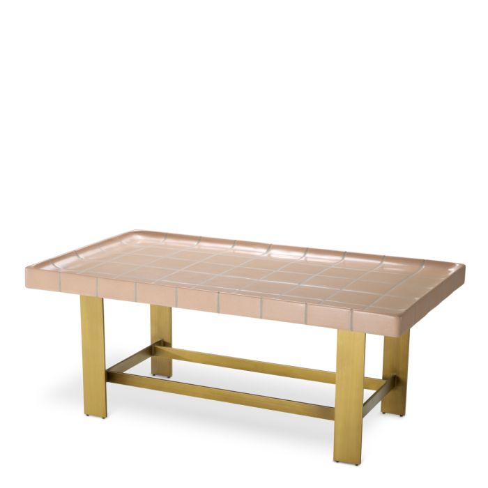 Table basse dorée en céramique rose | Eichholtz Adrian