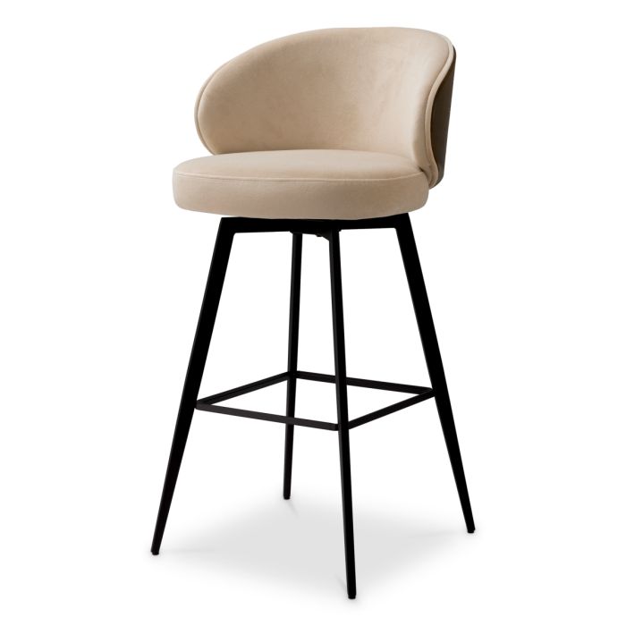 Chaise de bar en tissu beige | Eichholtz Camerota