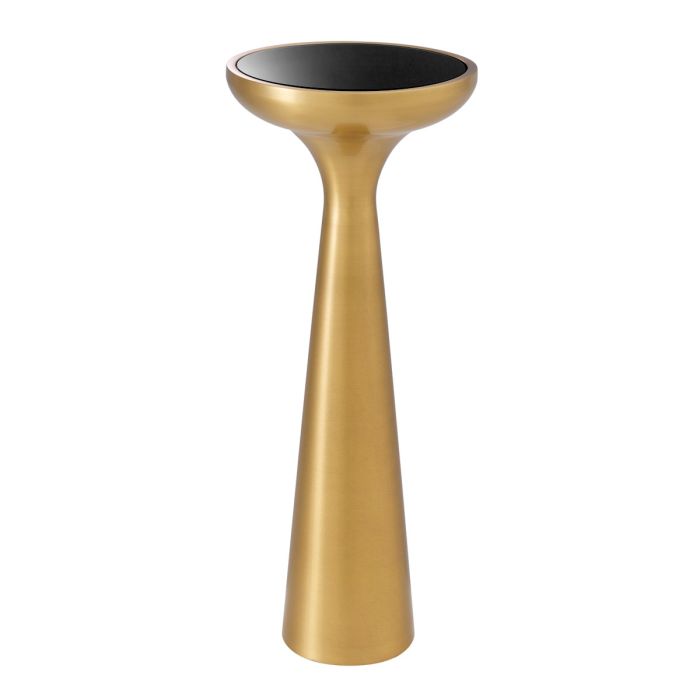 Table d'appoint en laiton brossé et verre noir | Eichholtz Lindos High