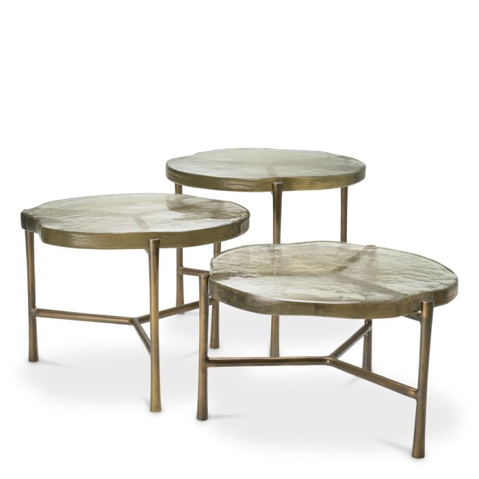 Table basse dorée en verre soufflé (lot de 3) | Eichholtz Baldovini