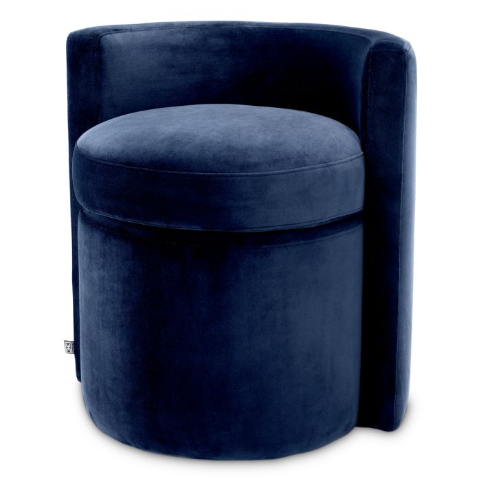 Tabouret en velours bleu nuit | Eichholtz Arcadia