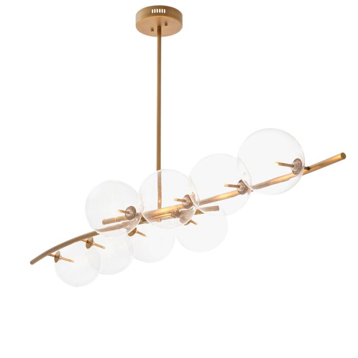 Lustre doré en verre transparent | Eichholtz Spezia