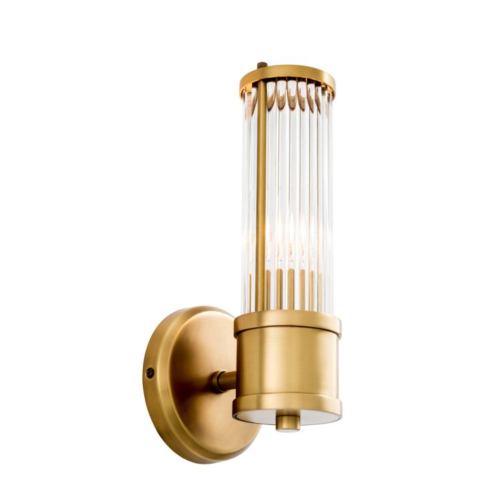 Applique murale dorée en verre transparent | Eichholtz Claridges