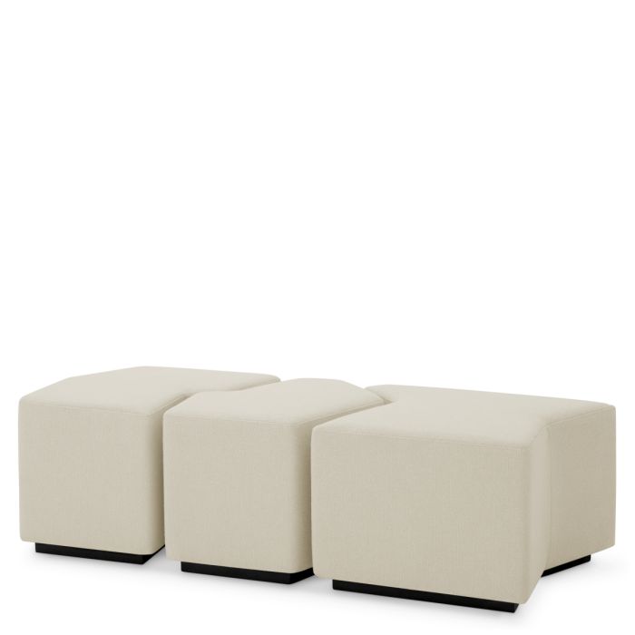 Pouf en tissu crème (lot de 3) | Eichholtz Filbert