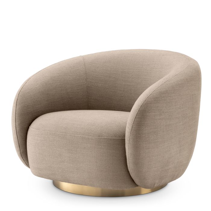 Fauteuil pivotant en tissu sable | Eichholtz Brice