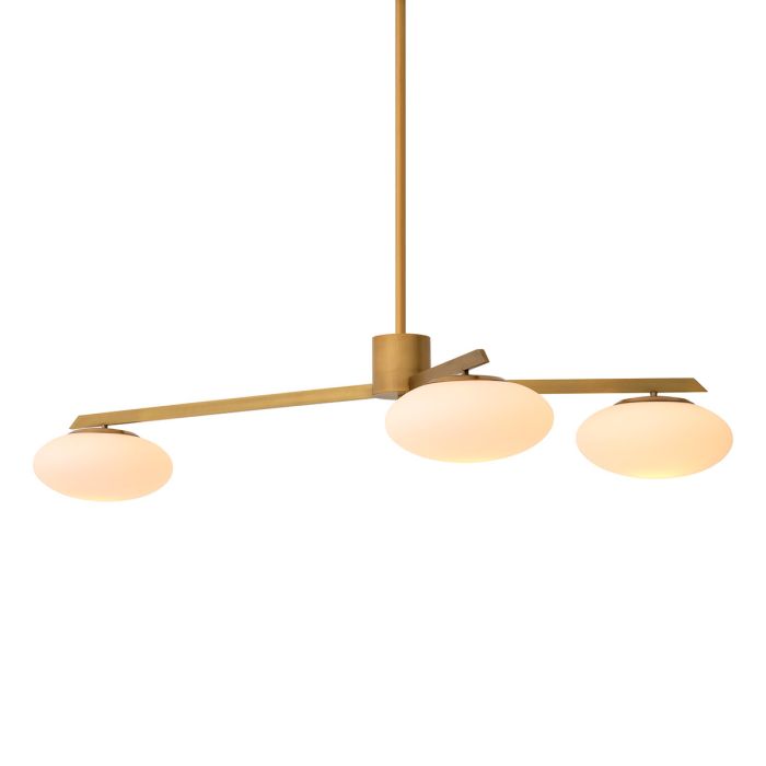 Lustre doré en verre blanc | Eichholtz Evergreen S