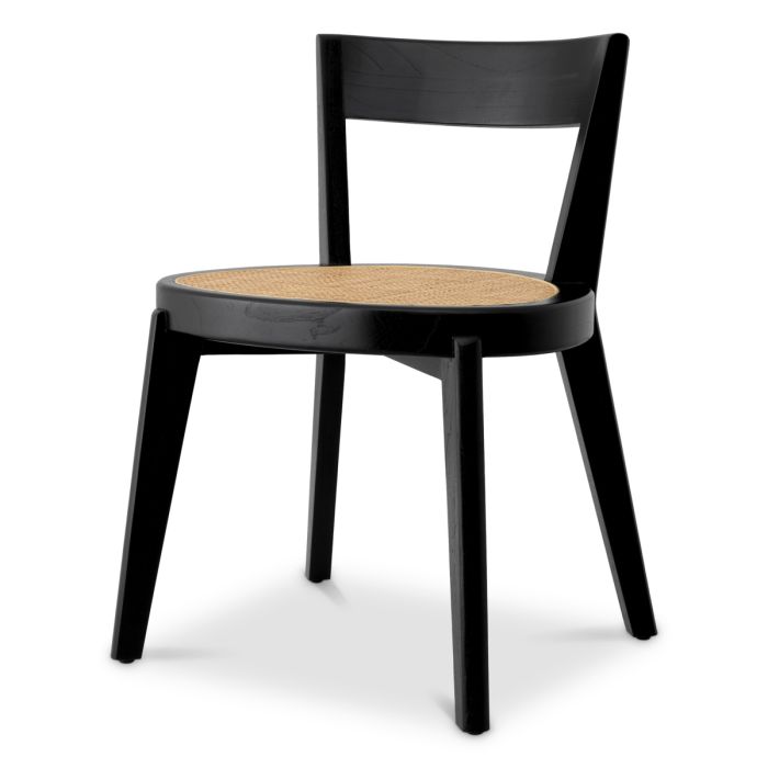 Chaise de salle à manger noire en rotin | Eichholtz Alvear