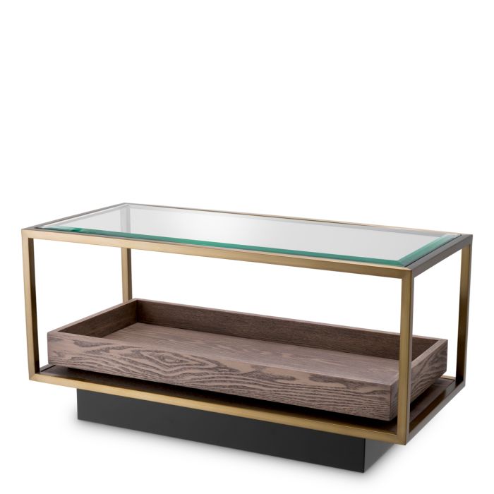 Table d'appoint dorée en verre transparent | Eichholtz Roxton