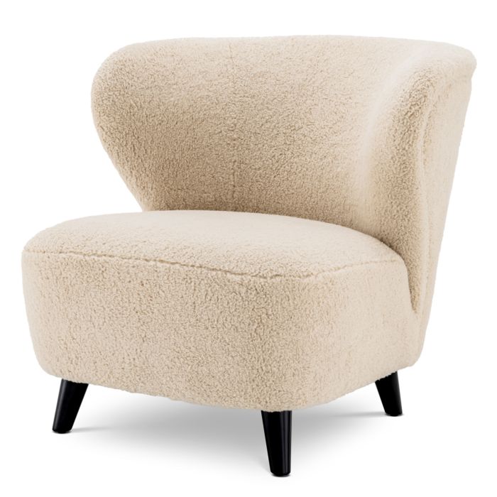 Fauteuil molletonné crème | Eichholtz Hydra