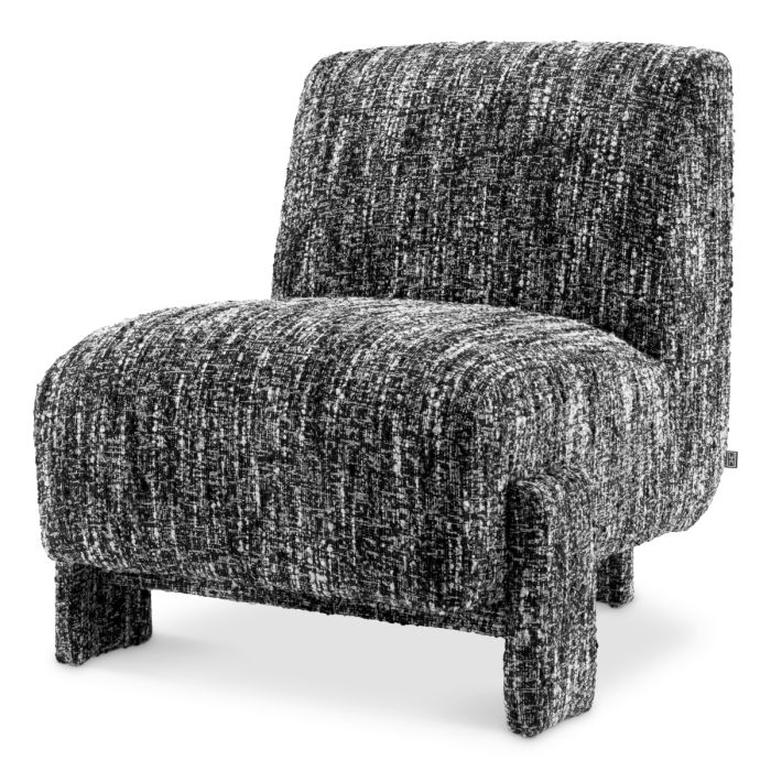 Fauteuil bouclé noir et blanc | Eichholtz Rockdale