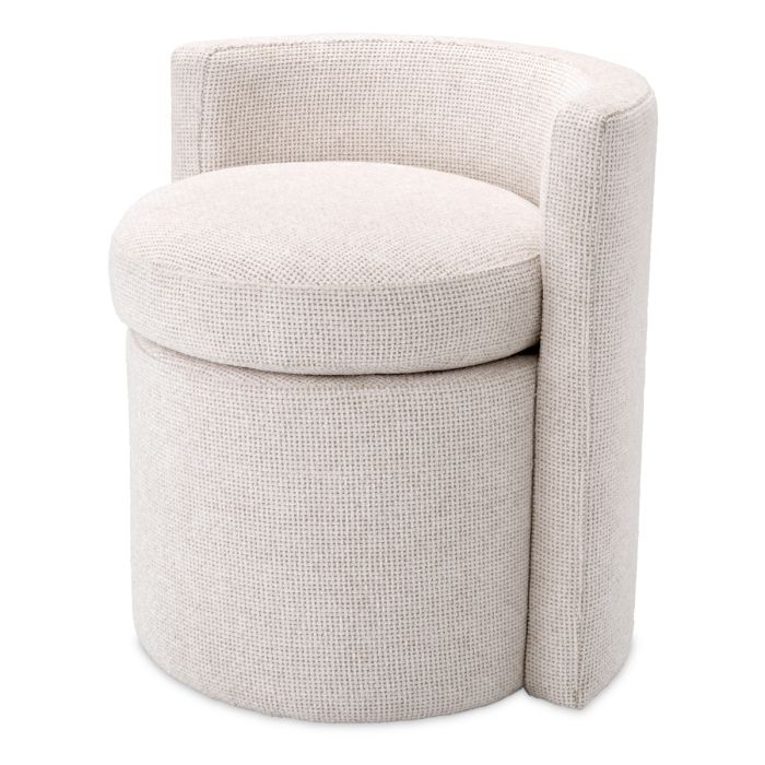 Tabouret en tissu blanc cassé | Eichholtz Arcadia