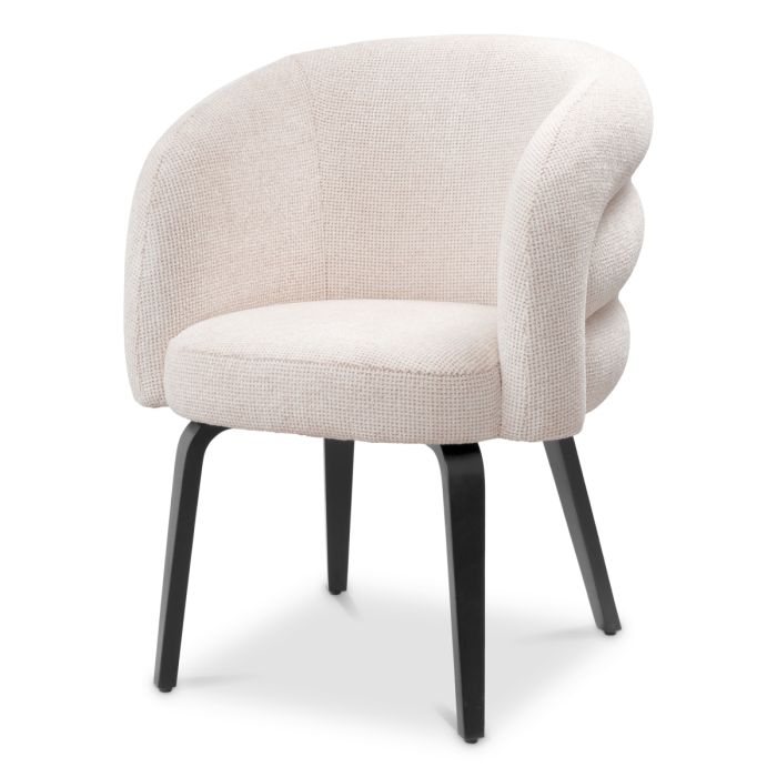 Chaise de salle à manger en tissu blanc cassé | Eichholtz Novelle