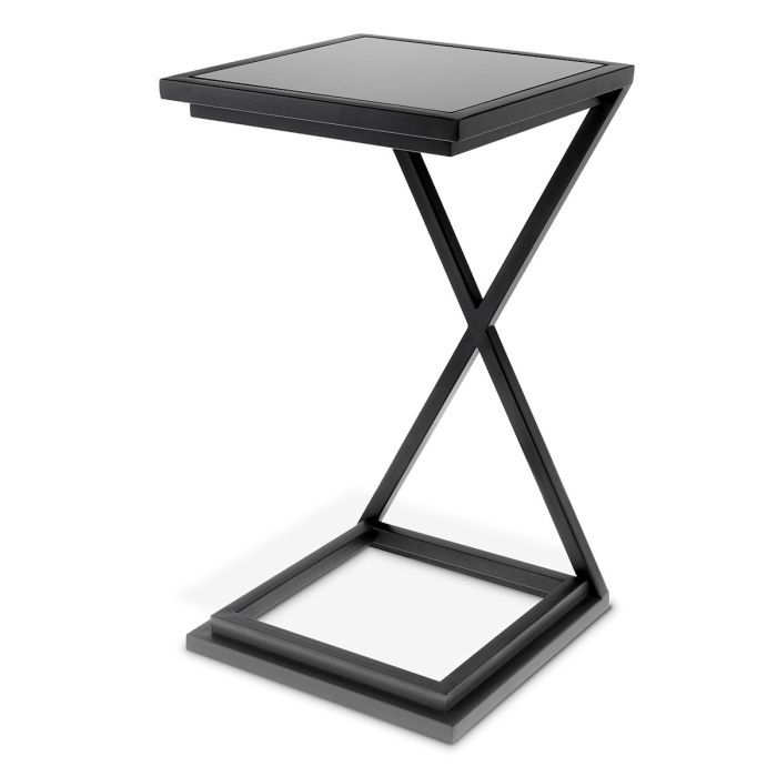 Table d'appoint en bronze et verre noir | Eichholtz Cross