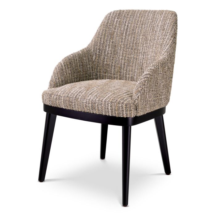 Chaise de salle à manger avec accoudoirs en tissu beige | Eichholtz Costa