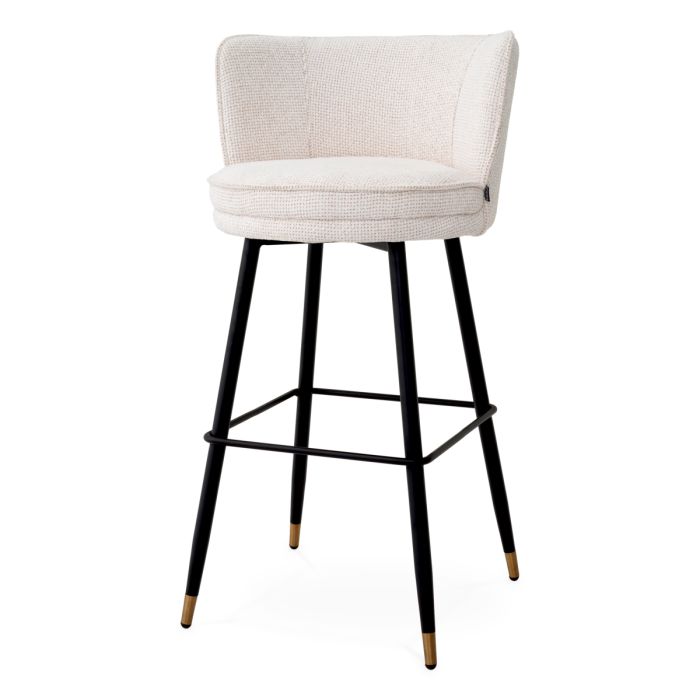 Chaise de bar en tissu blanc cassé | Eichholtz Grenada