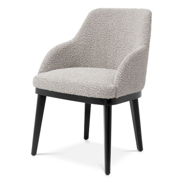 Chaise de salle à manger avec accoudoirs bouclé gris | Eichholtz Costa