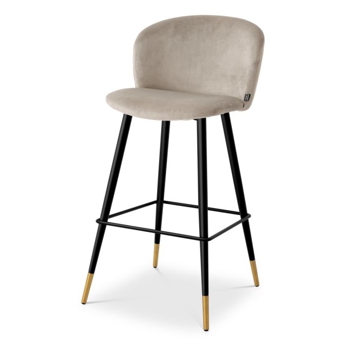 Chaise de bar en velours beige | Eichholtz Volante