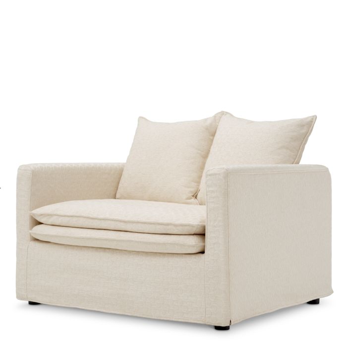 Fauteuil en tissu blanc cassé | Eichholtz Montgomery