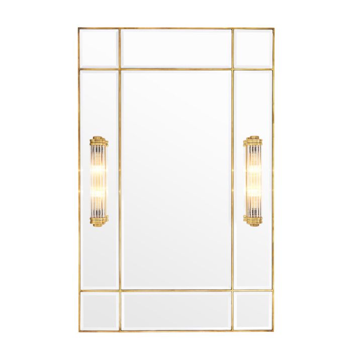 Miroir rectangulaire en laiton avec appliques | Eichholtz Beaumont