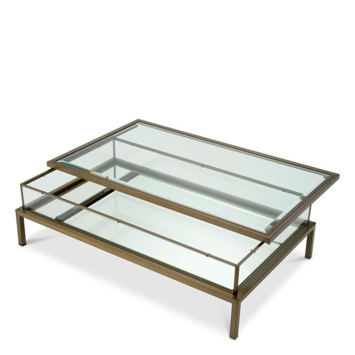 Table basse rectangulaire en laiton brossé | Eichholtz Harvey