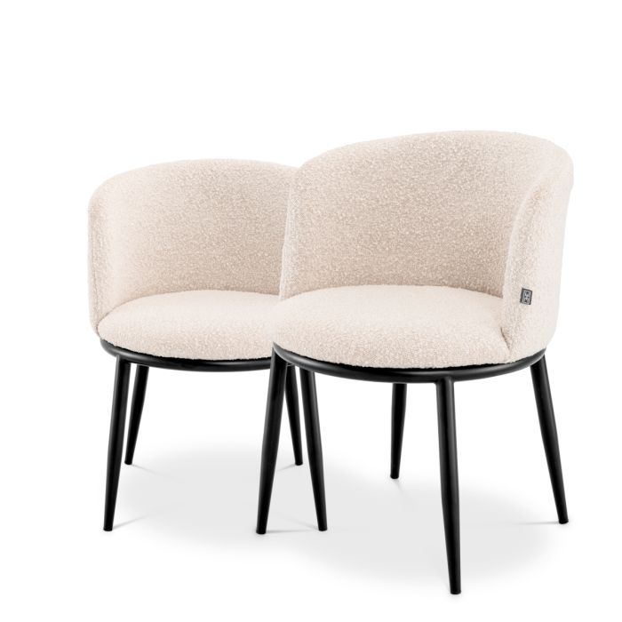 Chaise de salle à manger bouclé crème (lot de 2) | Eichholtz Filmore