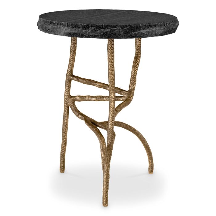 Table d'appoint dorée en marbre gris | Eichholtz Dreyfus