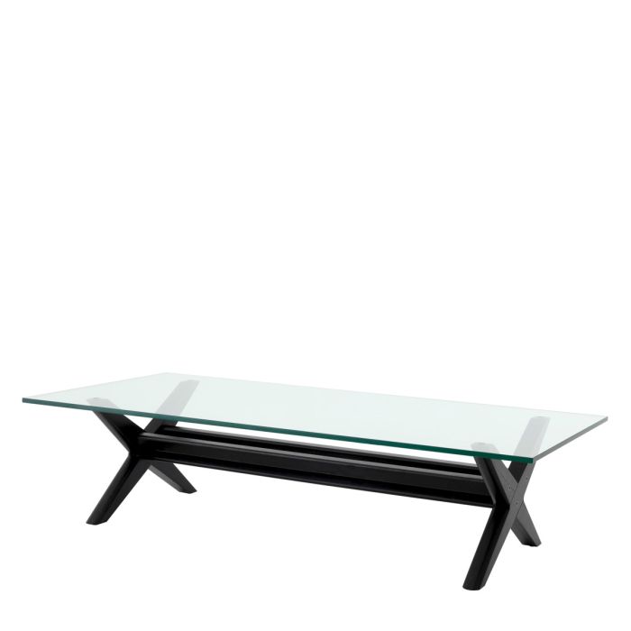 Table basse en bois noir et verre transparent | Eichholtz Maynor